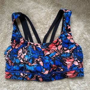 Lululemon Energy Bra (Exhale) Mini Paint Storm Harbor Blue Multi